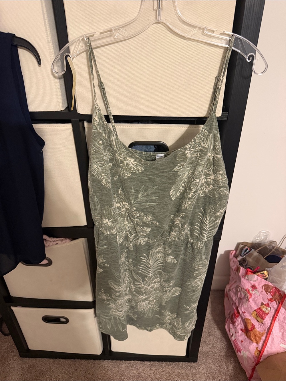 Old navy Green Floral Print Spaghetti-Strap Women's Tank